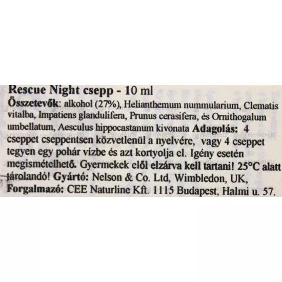 BACH RESCUE NIGHT CSEPP ALKOHOLMENTES 10ML