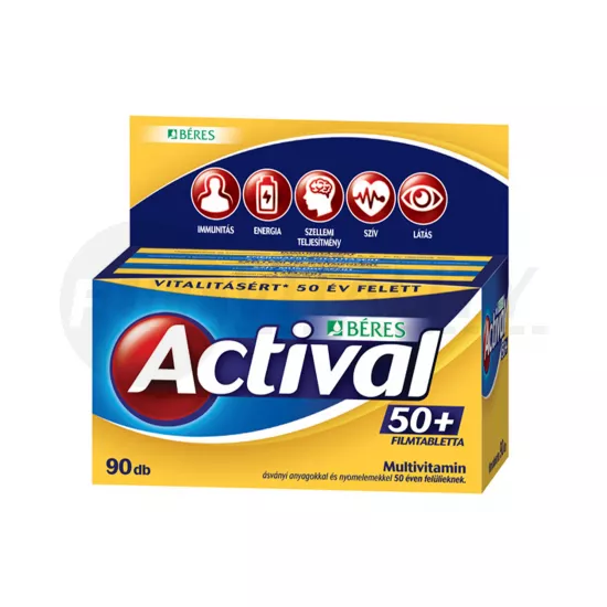 BÉRES ACTIVAL 50+ FILMTABLETTA  90DB
