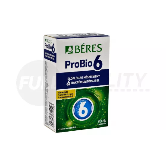 BÉRES PROBIO 6 ÉLŐFLÓRÁS KÉSZÍTMÉNY 6 BAKTÉRIUMTÖRZZSEL KAPSZULA 30DB
