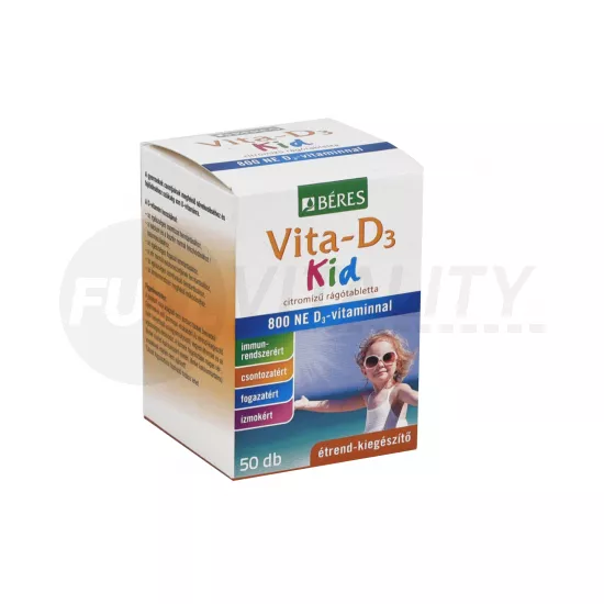 BÉRES VITA-D3 KID 800 NE RÁGÓTABLETTA 50DB