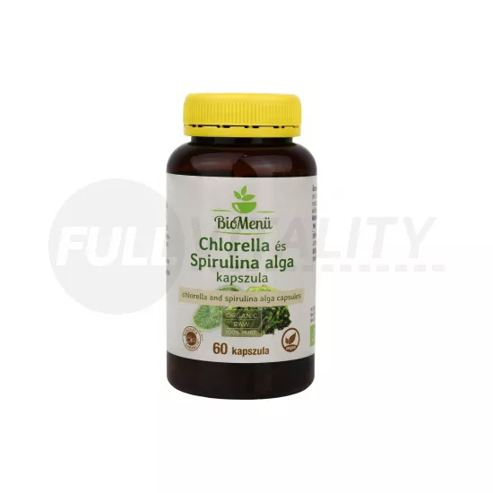 BIO BIOMENÜ CHLORELLA ÉS SPIRULINA ALGA KAPSZULA 60DB