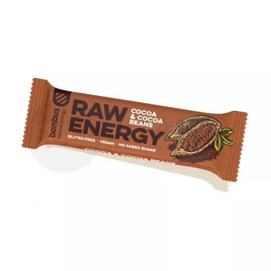 GLUTÉNMENTES BOMBUS RAW ENERGY KAKAÓ-KAKAÓBAB SZELET 50G