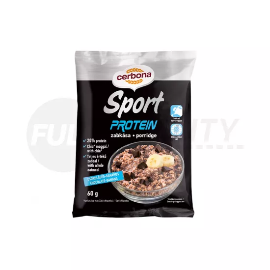 CERBONA PROTEINES CSOKOLÁDÉS-BANÁNOS ZABKÁSA CUKOR HOZZÁADÁSA NÉLKÜL, ÉDESÍTŐSZEREKKEL 60G