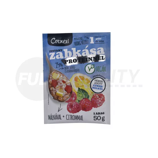 CORNEXI MÁLNÁS-CITROMOS PROTEINES ZABKÁSA ÉDESÍTŐSZERREL VEGÁN 50G