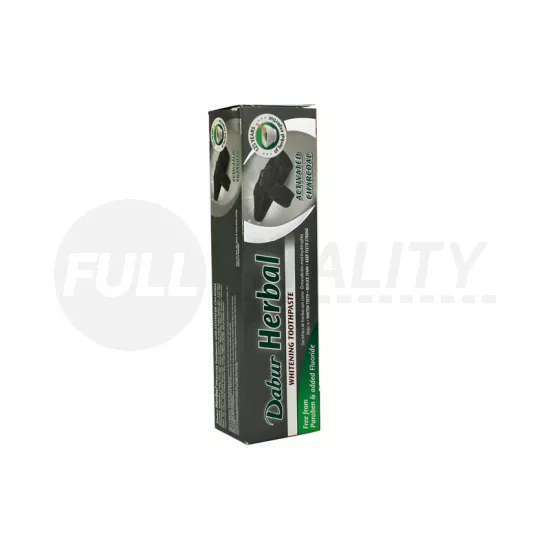 DABUR FLUORIDMENTES GYÓGYNÖVÉNYES FEHÉRÍTŐ FOGKRÉM AKTÍV SZÉNNEL 100ML