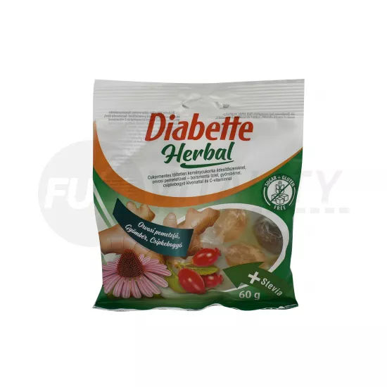 DIBETTE HERBAL CUKORMENTES VEGYES GYÓGYNÖVÉNYES CUKORKA ÉDESÍTŐSZEREKKEL 60G