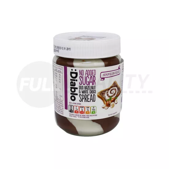 DIABLO HOZZÁADOTT CUKOR NÉLKÜLI MOGYORÓ- ÉS FEHÉRCSOKOLÁDÉ KRÉM 350G