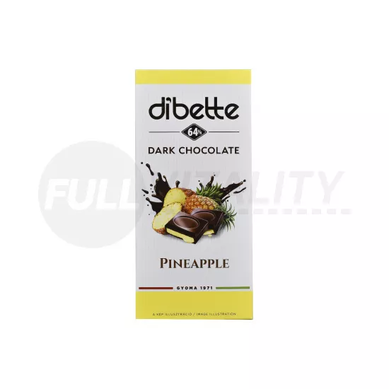 DIBETTE ANANÁSZ ÍZŰ KRÉMMEL TÖLTÖTT ÉTCSOKOLÁDÉ FRUKTÓZZAL 80G