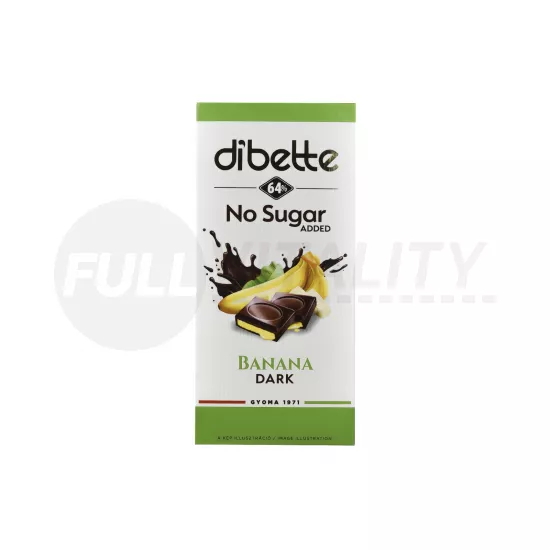 DIBETTE NAS BANÁN ÍZŰ KRÉMMEL TÖLTÖTT ÉTCSOKOLÁDÉ HCN, ÉDESÍTŐSZEREKKEL 80G
