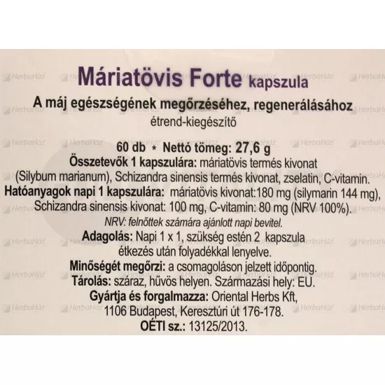 DR.CHEN MÁRIATÖVIS FORTE KAPSZULA 60DB