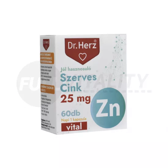 DR. HERZ SZERVES CINK 25MG KAPSZULA 60DB