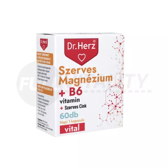 DR. HERZ SZERVES MAGNÉZIUM+B6+SZERVES CINK KAPSZULA 60DB