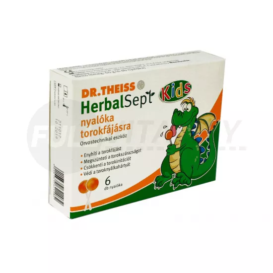 DR. THEISS HERBALSEPT KIDS NYALÓKA TOROKFÁJÁSRA 6DB