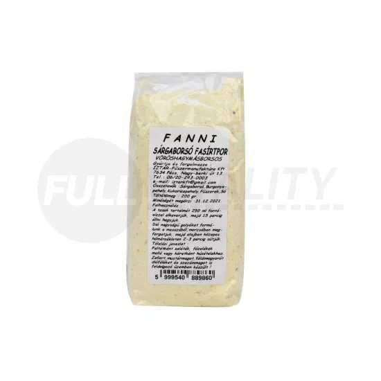FANNI SÁRGABORSÓ FASÍRTPOR VÖRÖSHAGYMÁS BORSOS 200G