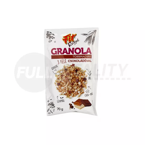 FIT REGGELI GRANOLA TÖBBMAGVAS 3 FÉLE CSOKOLÁDÉVAL 70G
