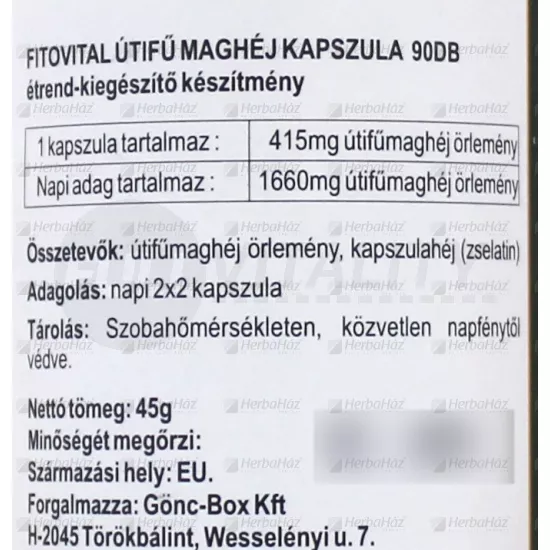 FITOVITAL ÚTIFŰ MAGHÉJ KAPSZULA 90DB