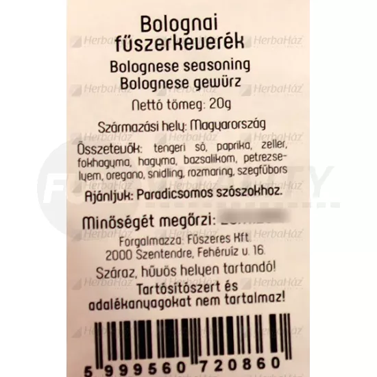 FŰSZERÉSZ BOLOGNAI FŰSZERKEVERÉK 20G