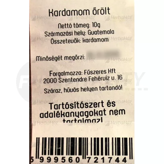 FŰSZERÉSZ KARDAMOM ŐRÖLT 10G