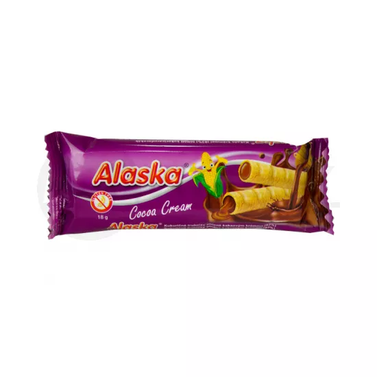 GLUTÉNMENTES ALASKA KAKAÓS ÍZŰ KRÉMMEL TÖLTÖTT KUKORICAOSTYA 18G