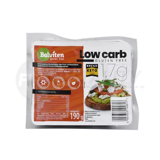 GLUTÉNMENTES BALVITEN LOW CARB SZÉNHIDRÁT CSÖKKENTETT KENYÉR 190G
