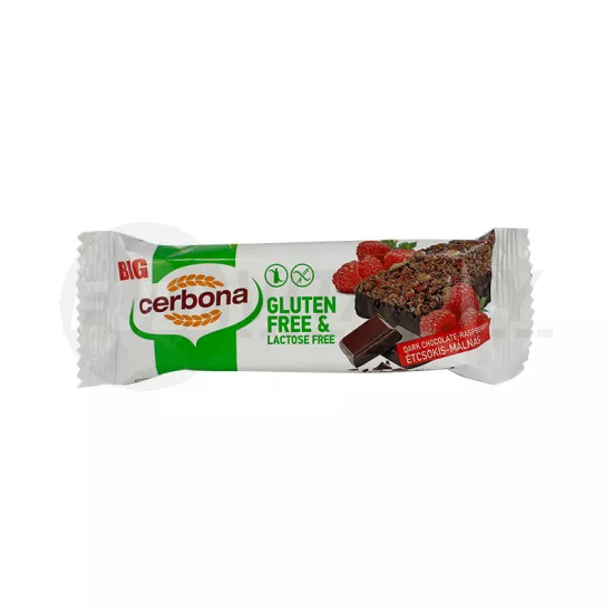 GLUTÉNMENTES CERBONA ÉTCSOKIS MÁLNÁS MÜZLI SZELET 35G
