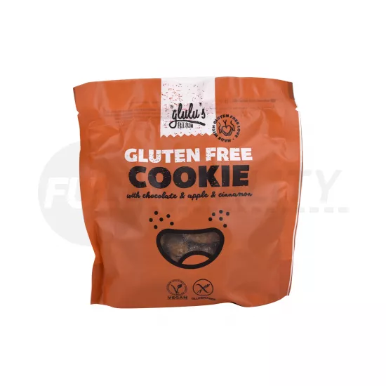 GLUTÉNMENTES GLULUS FREE FROM CSOKOLÁDÉS ALMÁS-FAHÉJAS KEKSZ 100G