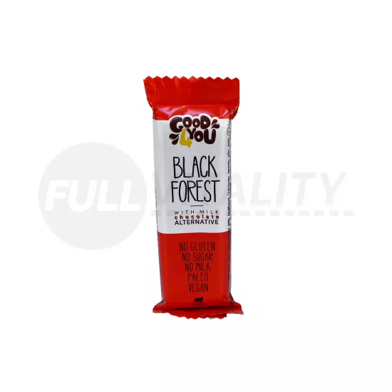 GLUTÉNMENTES GOOD4YOU FEKETEERDŐ ÍZŰ SZELET KÓKUSZALAPÚ MÁRTÓ CSOKOLÁDÉVAL 25G