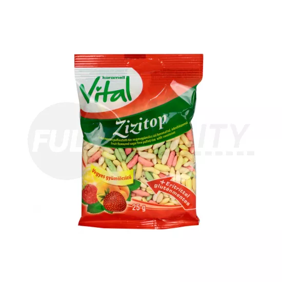 GLUTÉNMENTES KARAMELL VITAL ZIZITOP VEGYES GYÜMÖLCS ÍZŰ 25G