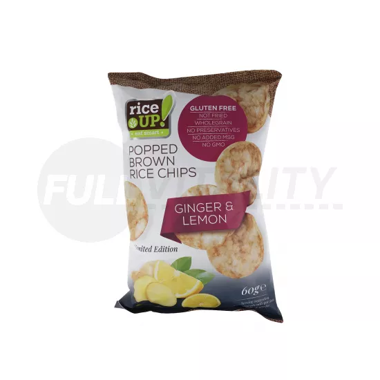 GLUTÉNMENTES RICE UP CHIPS GYÖMBÉR-CITROM ÍZŰ 60G
