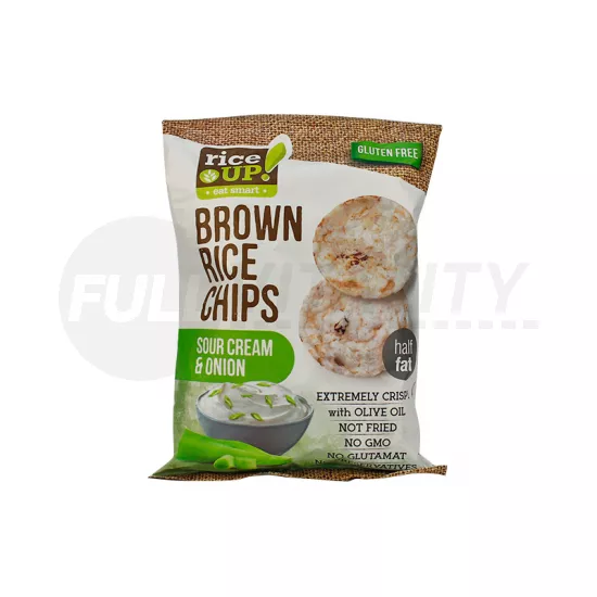 GLUTÉNMENTES RICE UP HAGYMÁS-TEJFÖLÖS RIZS CHIPS 60G