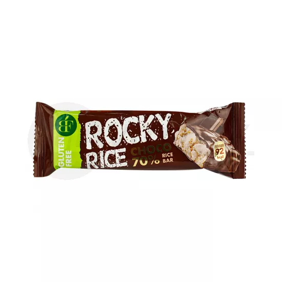 GLUTÉNMENTES ROCKY RICE 70% ÉTCSOKOLÁDÉVAL BEVONT PUFFASZTOTT RIZSSZELET 18G