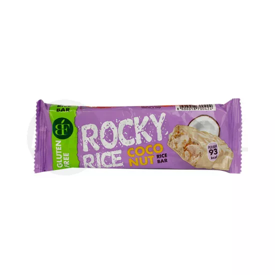 GLUTÉNMENTES ROCKY RICE FEHÉRCSOKOLÁDÉVAL BEVONT KÓKUSZ ÍZŰ PUFFASZTOTT RIZSSZELET 18G