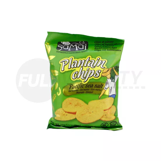 GLUTÉNMENTES  SAMAI PLANTAIN (FŐZŐBANÁN) CHIPS TENGERI SÓS 75G