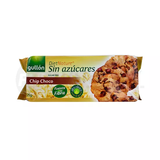 GULLON CUKORMENTES KEKSZ CSOKOLÁDÉ DARABKÁKKAL 125G