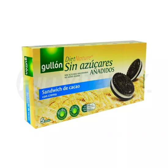 GULLON ZERO KAKAÓS KEKSZ KRÉM TÖLTELÉKKEL ÉDESÍTŐSZERREL 210G