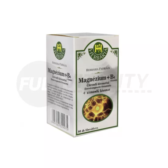 HERBÁRIA MAGNÉZIUM+B6 VITAMIN CITROMFŰ KIVONATTAL FILMTABLETTA 30DB