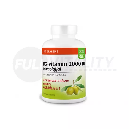 INTERHERB XXL D3-VITAMIN 2000IU OLÍVAOLAJJAL KAPSZULA 90DB