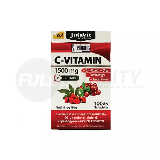 JUTAVIT C-VITAMIN 1500MG RETARD+D3-VITAMIN+CINK+CSIPKEBOGYÓ+ACEROLA TABLETTA 100DB