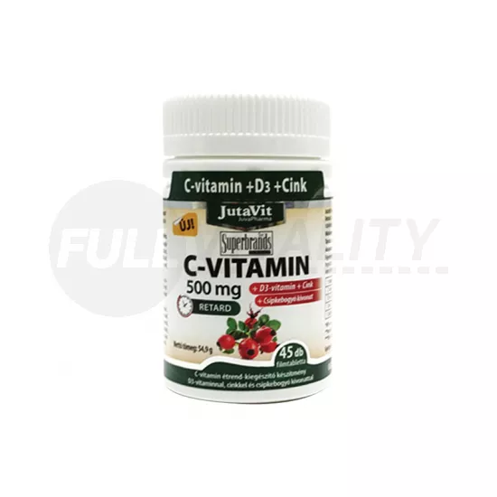 JUTAVIT C-VITAMIN 500MG TABLETTA + D3 CSIPKEBOGYÓVAL 45DB