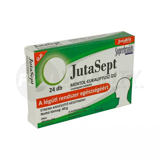 JUTAVIT JUTASEPT MENTOL-EUKALIPTUSZ ÍZŰ SZOPOGATÓ TABLETTA 24DB