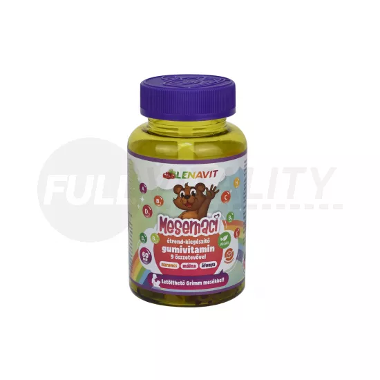 LENAVIT MESEMACI GUMIVITAMIN 9 ÖSSZETEVŐVEL NARANCS-MÁLNA-ÁFONYA ÍZEKBEN 60DB