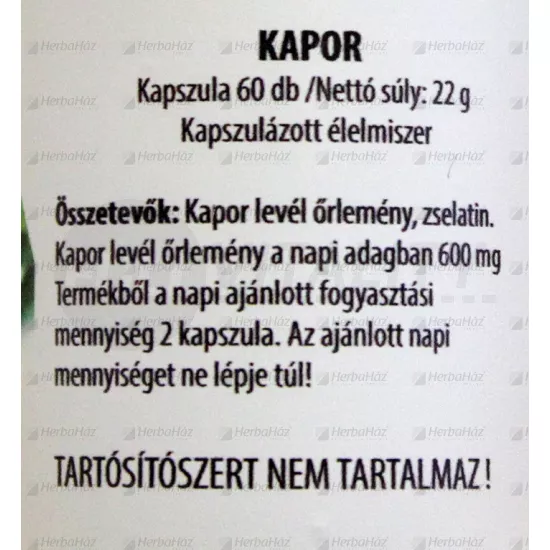 LONGLIFE KAPOR KAPSZULA 60DB