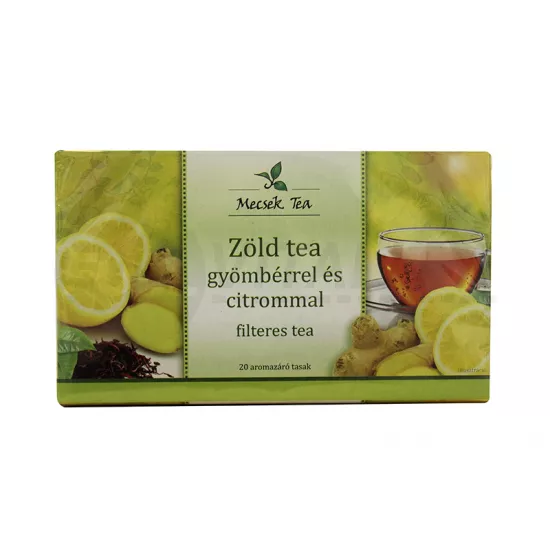 MECSEK TEA GYÖMBÉR-CITROM ÍZŰ ZÖLD TEA FILTERES  20DB
