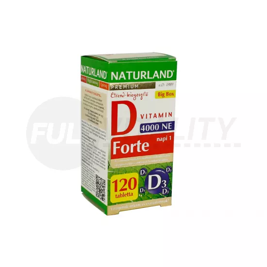NATURLAND PRÉMIUM D-VITAMIN FORTE 4000NE TABLETTA 120DB