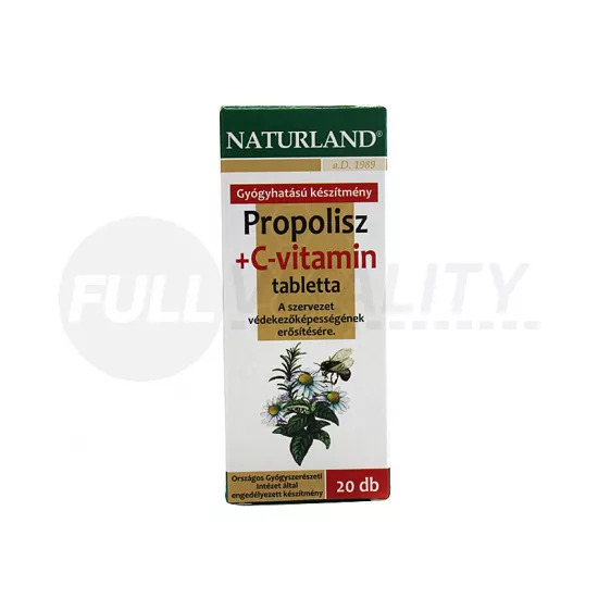 NATURLAND PROPOLISZ+C-VITAMIN TABLETTA 20DB