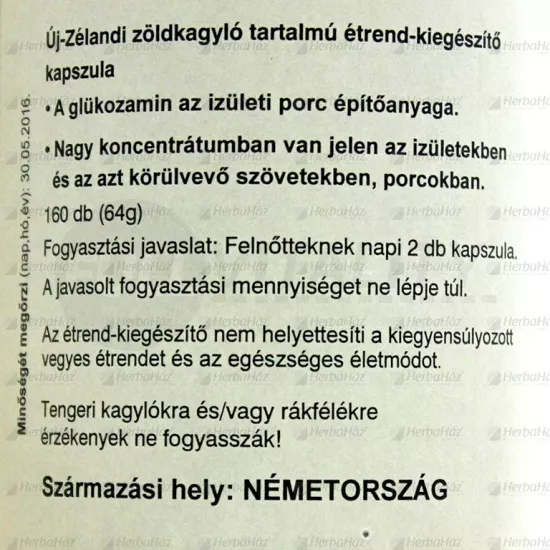 NATURPHARMA ZÖLDKAGYLÓ KAPSZULA 160DB