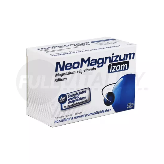 NEOMAGNIZUM IZOM MAGNÉZIUMOT KÁLIUMOT ÉS B6-VITAMINT TARTALMAZÓ TABLETTA 50DB