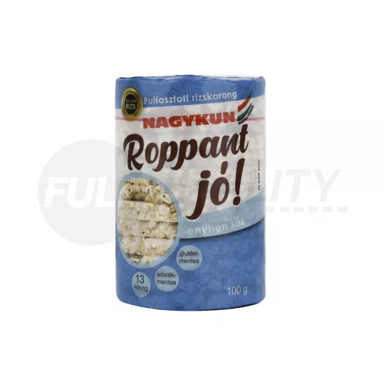 GLUTÉNMENTES ROPPANT JÓ! PUFFASZTOTT RIZSKORONG ENYHÉS SÓS 100G