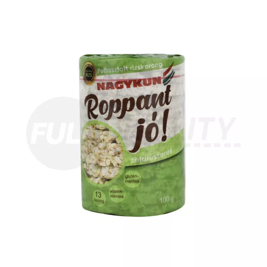 GLUTÉNMENTES ROPPANT JÓ! PUFFASZTOTT RIZSKORONG ZÖLDFŰSZERES 100G