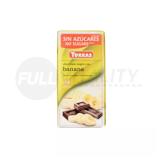 TORRAS HOZZÁADOTT CUKOR NÉLKÜL ÉTCSOKOLÁDÉ BANÁNOS 75G